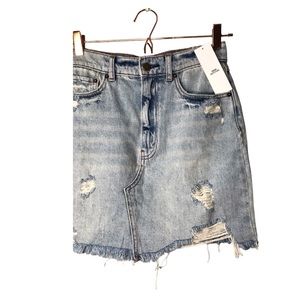 Urban outfitters BDG | New distressed fringe hem jean mini skirt •